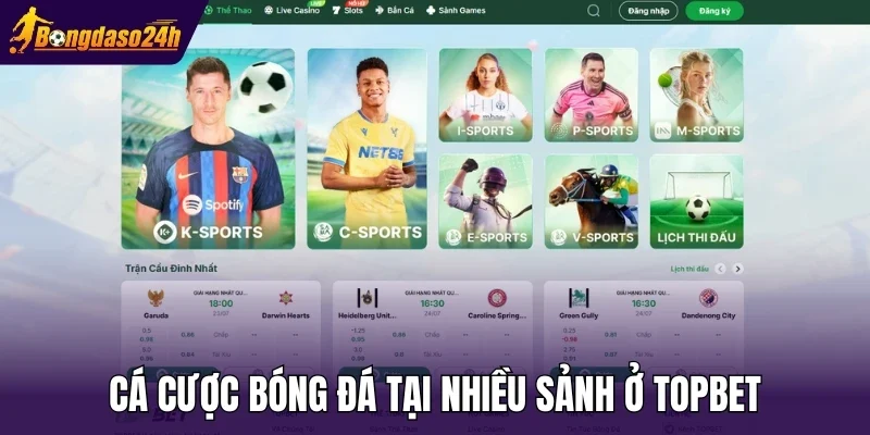 Cá cược bóng đá tại nhiều sảnh ở Topbet