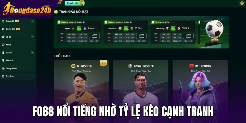 Fo88 nổi tiếng nhờ tỷ lệ kèo cạnh tranh