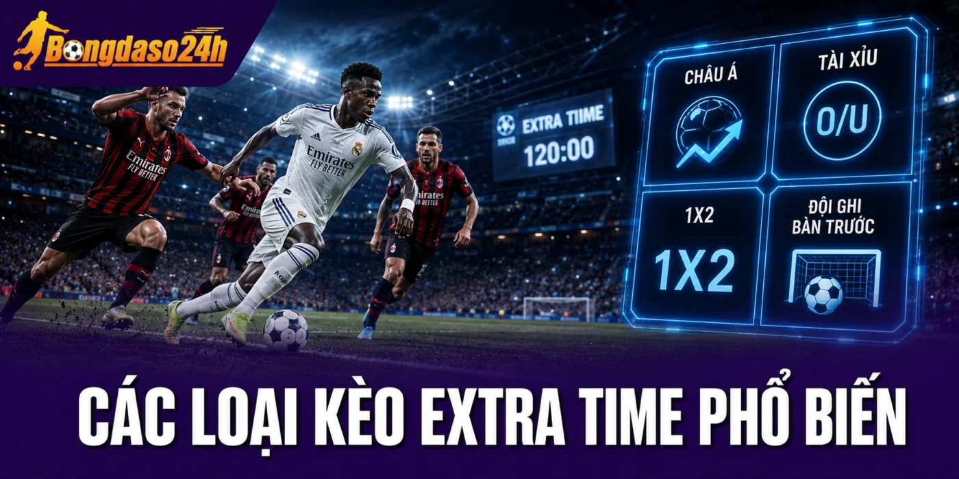 Các loại kèo extra time phổ biến