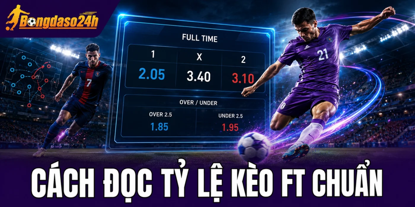 Cách đọc tỷ lệ kèo FT chuẩn