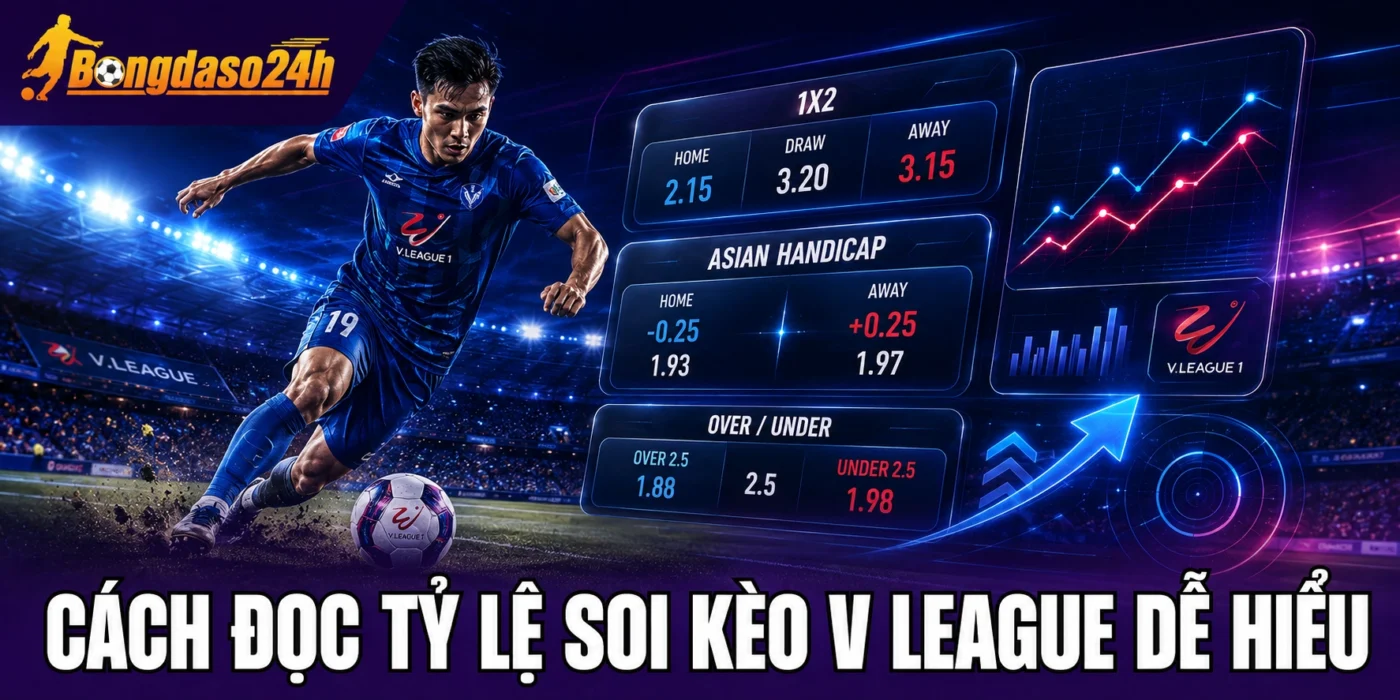 Cách đọc tỷ lệ soi kèo V League dễ hiểu