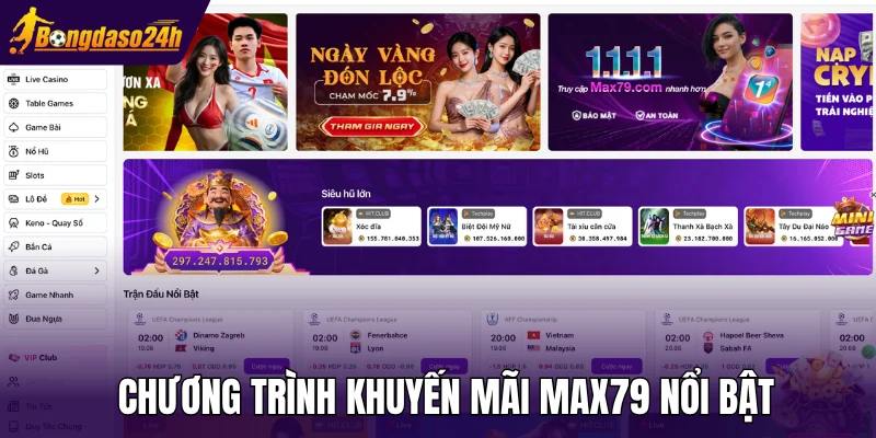Chương trình khuyến mãi Max79 nổi bật