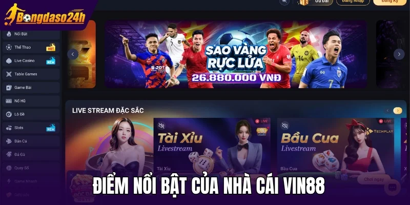 Điểm nổi bật của nhà cái Vin88