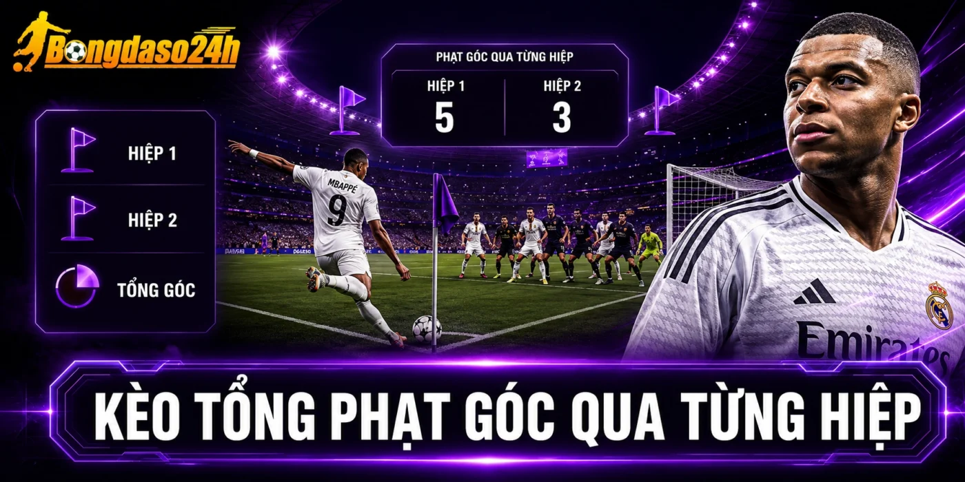 Kèo tổng phạt góc qua từng hiệp