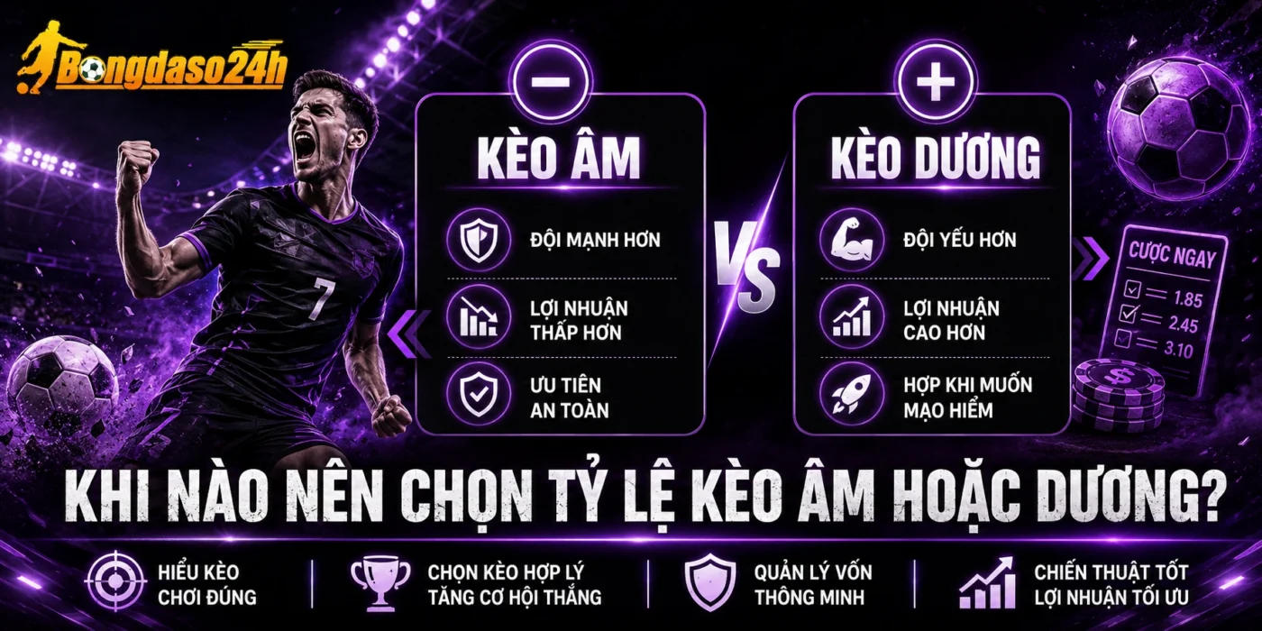 Khi nào nên chọn tỷ lệ kèo âm hoặc dương?