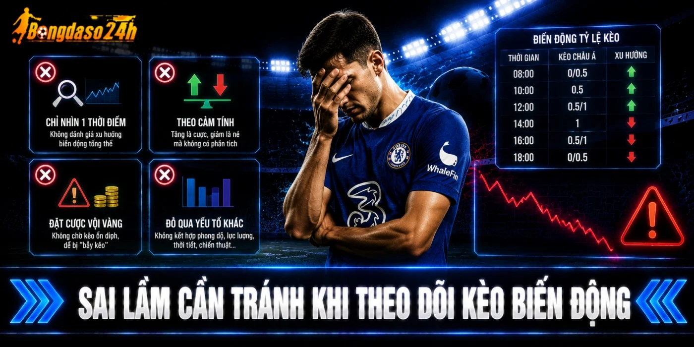 Sai lầm cần tránh khi theo dõi kèo biến động