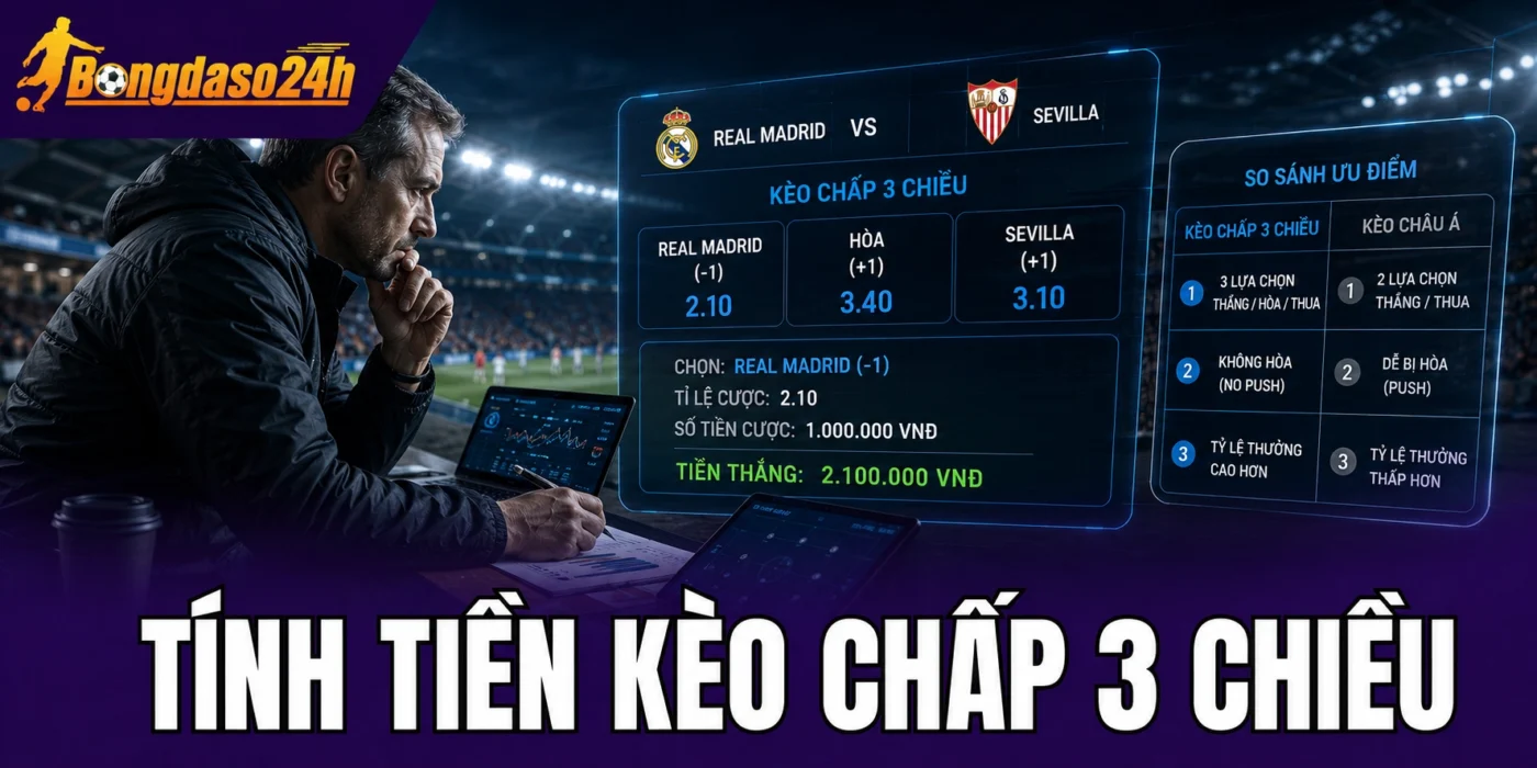 Tính tiền kèo chấp 3 chiều như thế nào?