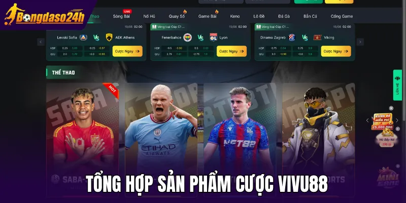 Tổng hợp sản phẩm cược Vivu88