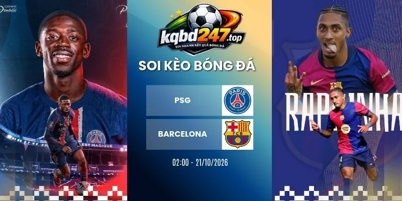 Soi kèo PSG vs Barcelona, C1 - 21/10/2026