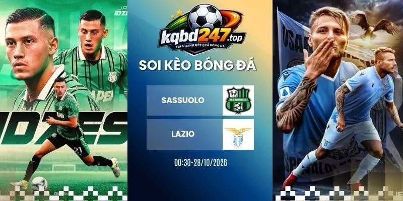 Tỷ lệ kèo Sassuolo vs Lazio, Serie A - 28/10/2026